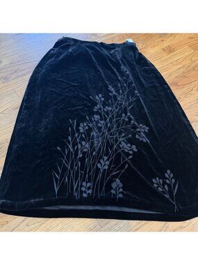 David Dart Womens Black Vintage Velvet Maxi Skirt New 2X